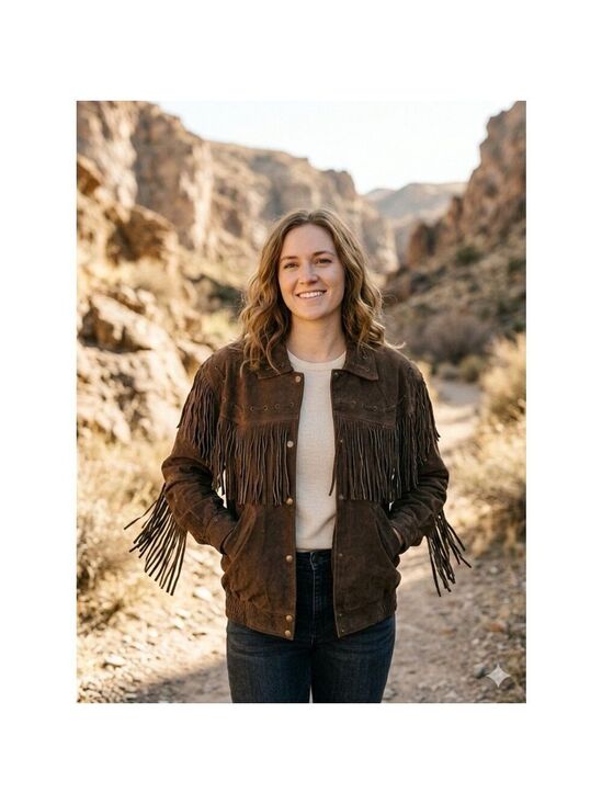 Sergio Valente Jackets & Blazers - Vtg Sergio Valente Suede Leather Fringe Jacket Women MED Western Boho Rodeo NWT